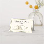 ボトル金ゴールドでの出荷 – アイボリーBGエスコートカード プレイスカード (正面)