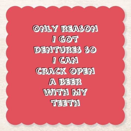 ボトル開口歯 ペーパーコースター (正面)