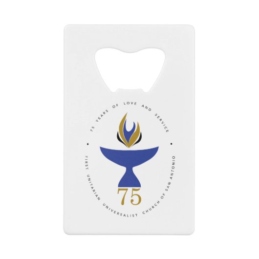 ボトル開口部（ロゴ付き） クレジットカード栓抜き (正面)