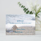 ボトル3.5"の海|メッセージx 5" Rsvpカード (スタンド正面)