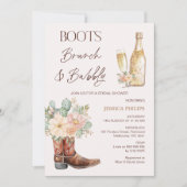 ボトル ブラッシュ ブーツ ブランチ バブル ブライズシャワー 招待状 (正面)