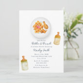 ボトル+ブランチ鶏+ワッフル赤ちゃんシャワー 招待状 (スタンド正面)