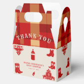 ボトル&ブーツカウボーイレトロレッドベビーシャワー フェイバーボックス (オープン)