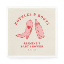 ボトル&ブーツ女性のカーボーイウェスタンピンクベビーシャワー