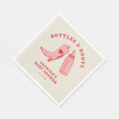 ボトル&ブーツ女性のカーボーイウェスタンピンクベビーシャワー スタンダードランチョンナプキン (角)