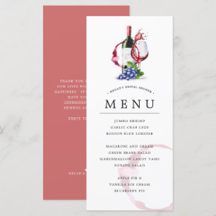 ボトル&レッドワインスタイルのイベントお祝いメニュー メニュー