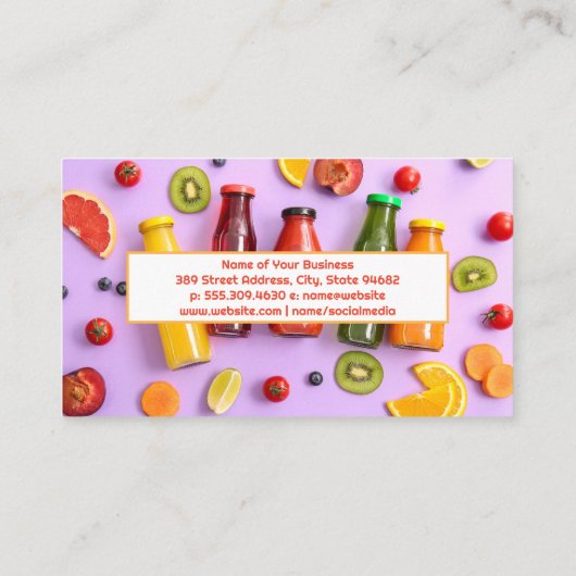 ボトル |果実の背景 名刺 (裏面)