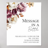 ボトルBohoの結婚Guest Book Signにメッセージ ポスター (正面)