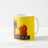 ボトルeauレトロのスタイルのアール・デコ コーヒーマグカップ (正面右)