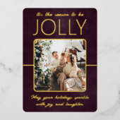 ボドモダンエレガント写真のクリパーソナライズされたスマス 箔シーズンカード (正面)