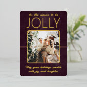 ボドモダンエレガント写真のクリパーソナライズされたスマス 箔シーズンカード (立ち正面)