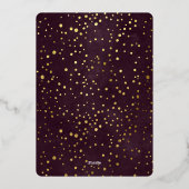 ボドモダンエレガント写真のクリパーソナライズされたスマス 箔シーズンカード (裏面)