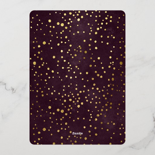 ボドモダンエレガント写真のクリパーソナライズされたスマス 箔シーズンカード (裏面)