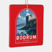 ボドルムキャッスルターキートラベルアートヴィンテージ セラミックオーナメント (右)