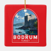 ボドルムキャッスルターキートラベルアートヴィンテージ セラミックオーナメント (裏面)