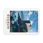 ボドルムキャッスルターキートラベルアートヴィンテージ マグネット (横)