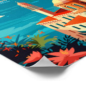 ボドルムターキートラベルアートヴィンテージ ポスター (角)