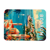 ボドルムターキートラベルアートヴィンテージ マグネット (横)