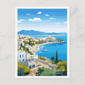 ボドルムトルコトラベルヴィンテージイラストレーション ポストカード (正面)