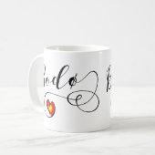 ボドロ国旗ハート，ノルウェー，ボドムグ コーヒーマグカップ (正面左)