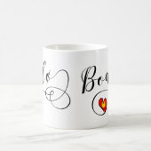 ボドロ国旗ハート，ノルウェー，ボドムグ コーヒーマグカップ (中央)