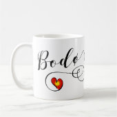 ボドロ国旗ハート，ノルウェー，ボドムグ コーヒーマグカップ (左)