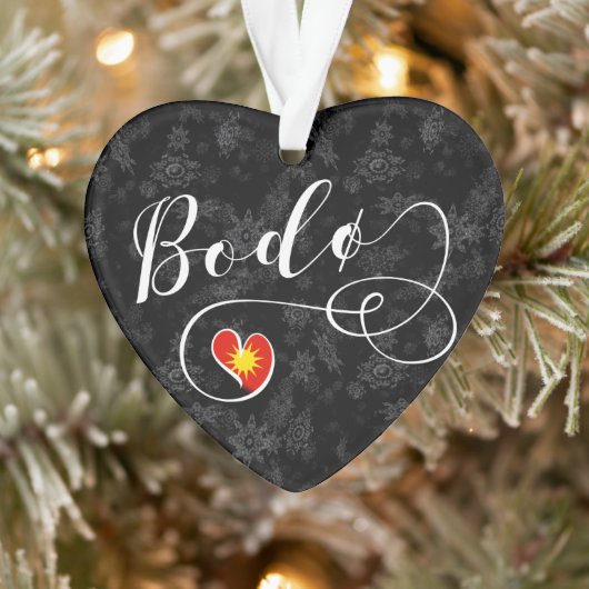 ボドー国旗ハート，ノルウェー，ボドー オーナメント (ツリー)