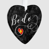 ボドー国旗ハート，ノルウェー，ボドー オーナメント (正面)