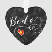 ボドー国旗ハート，ノルウェー，ボドー オーナメント (裏面)