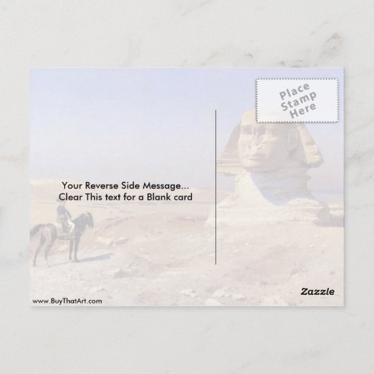 ボナパルトウィザスフィンクスバイジャンレオンジェローム ポストカード (裏面)