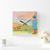 ボナーに行くと豚に会った – 子供部屋韻 スクエア壁時計 (ホーム)