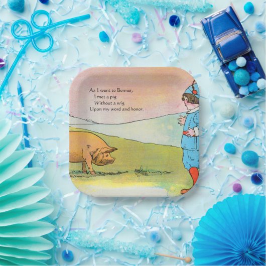 ボナーに行くと豚に会った – 子供部屋韻 ペーパープレート (パーティー)