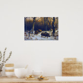 ボナー – 雪の中のイノシシ ポスター (キッチン)