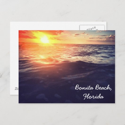 ボニタビーチサンセットポストカード ポストカード (正面/裏面)
