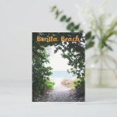 ボニタビーチ,フロリダビーチ入り口のパス写真 ポストカード (スタンド正面)