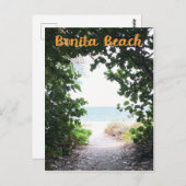 ボニタビーチ,フロリダビーチ入り口のパス写真 ポストカード (正面/裏面)