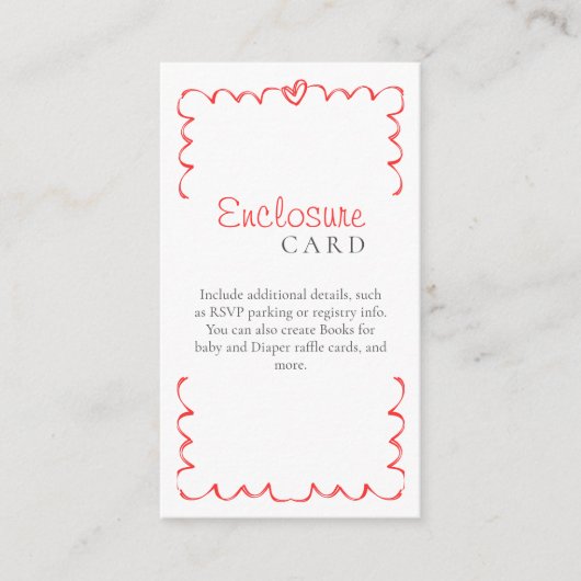 ボニョールベベベベミルクとクッキーモダンベビーシャワー エンクロージャーカード (正面)