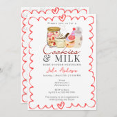 ボニョールベベベベミルクとクッキーモダンベビーシャワー 招待状 (正面/裏面)