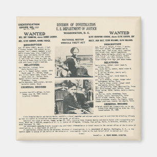 ボニーとクライドのfbiのポスター磁石 マグネット