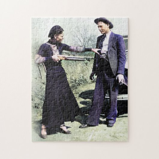 ボニーとクライド1934のまわりに色レドゥックス ジグソーパズル (縦)