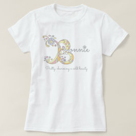ボニーの女の子Bの名前の意味モノグラムティー Tシャツ
