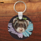 ボニーザフェレットフラワーキーチェーン キーホルダー (正面)