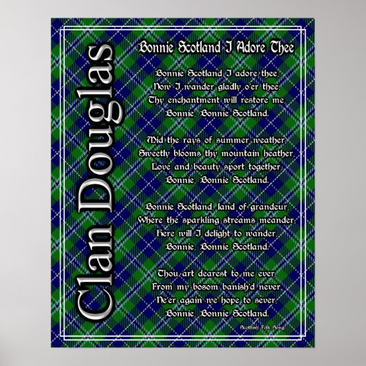 ボニースコットランドIアドレザクランダグラスタータンチェック ポスター (正面)
