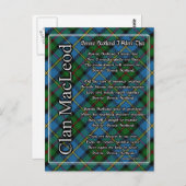 ボニースコットランドIアドレザクランマクロードタータンチェック ポストカード (正面/裏面)