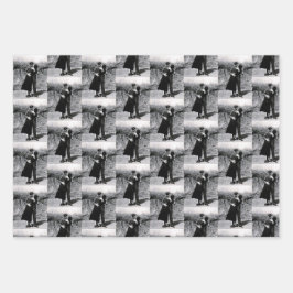 ボニーパーカーとクライドキスをするバロー1933 ラッピングペーパーシート