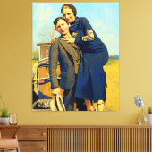 ボニーパーカークライド1933フェイク絵を描年代 キャンバスプリント (インサイチュ (リビング))