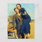 ボニーパーカークライド1933フェイク絵を描年代 ポストカード (正面)