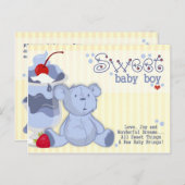 ボニーブルーベアーシャワー招待状 インビテーションポストカード (正面/裏面)