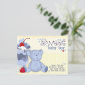 ボニーブルーベアーシャワー招待状 インビテーションポストカード (スタンド正面)