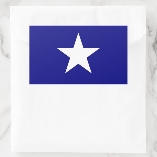 ボニーブルー国旗のホワイトスター 長方形シール (バッグ)